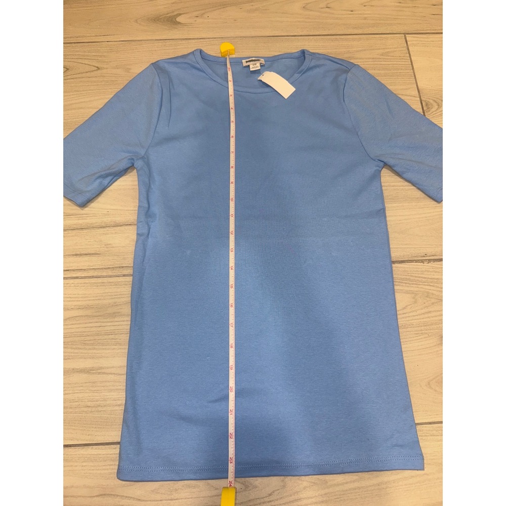 NWT J.Crew Womens Short Sleeve Crew Neck T-Shirt Light Blue Solid Size XS - Picture 4 of 5